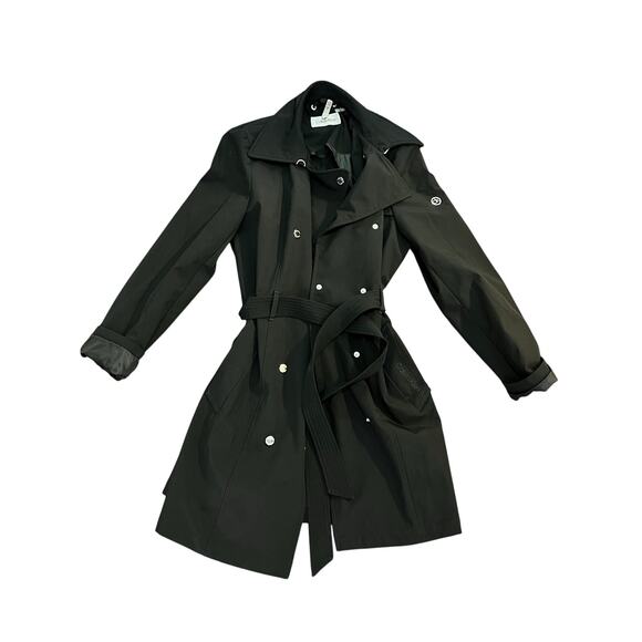 Calvin Klein black waterproof jacket trench coat size M - Picture 1 of 12